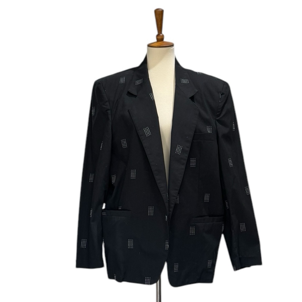 Nixit 80’s Style Black Patterned Blazer #286